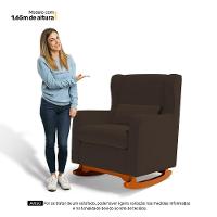 Poltrona De Amamentação E Descanso Zoe Com Base Balanço E Puff Suede Marrom - Desk Design - 17