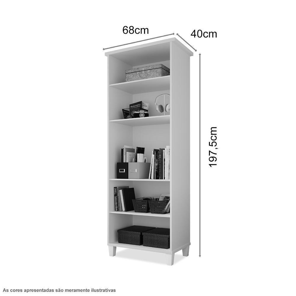 Armário Organizador Multiuso Com Prateleiras Library Preto - Luapa - 2