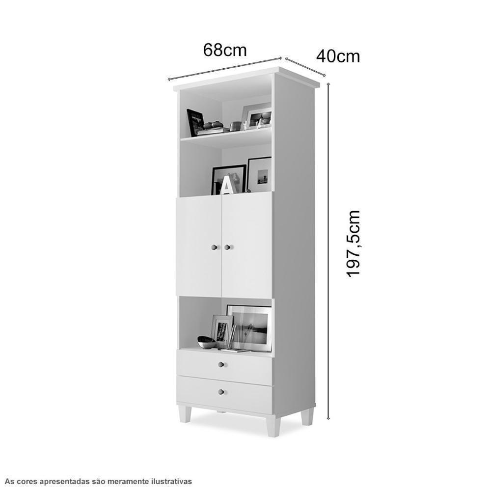 Armário Organizador Com Portas E Gavetas Library Preto - Luapa - 2