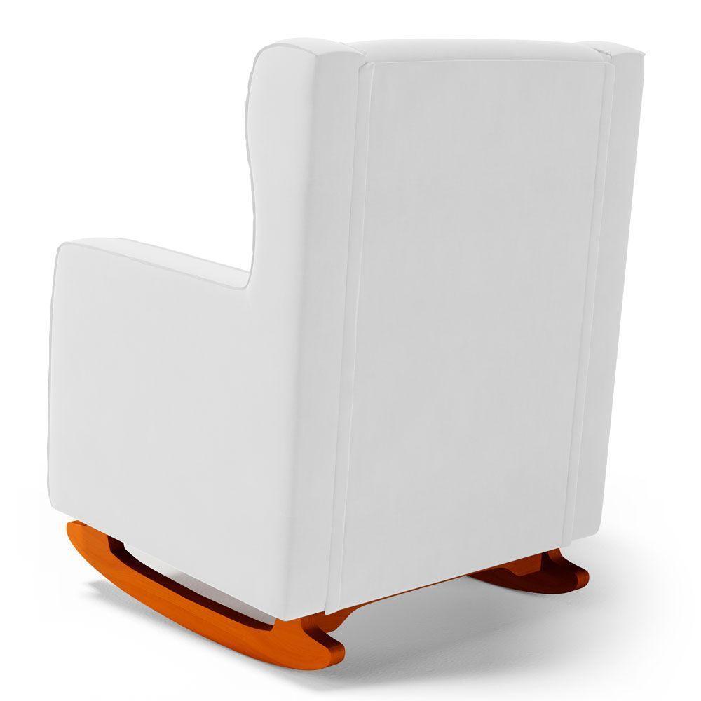 Poltrona De Amamentação E Descanso Zoe Com Base Balanço Sintético Branco - Desk Design - 4