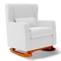 Poltrona De Amamentação E Descanso Zoe Com Base Balanço Sintético Branco - Desk Design - 1