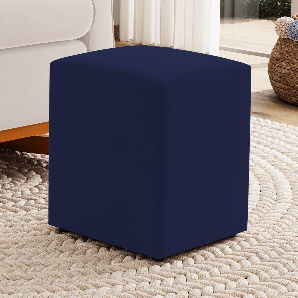 Poltrona De Amamentação E Descanso Zoe Com Base Balanço E Puff Veludo Azul Marinho - Desk Design - 6