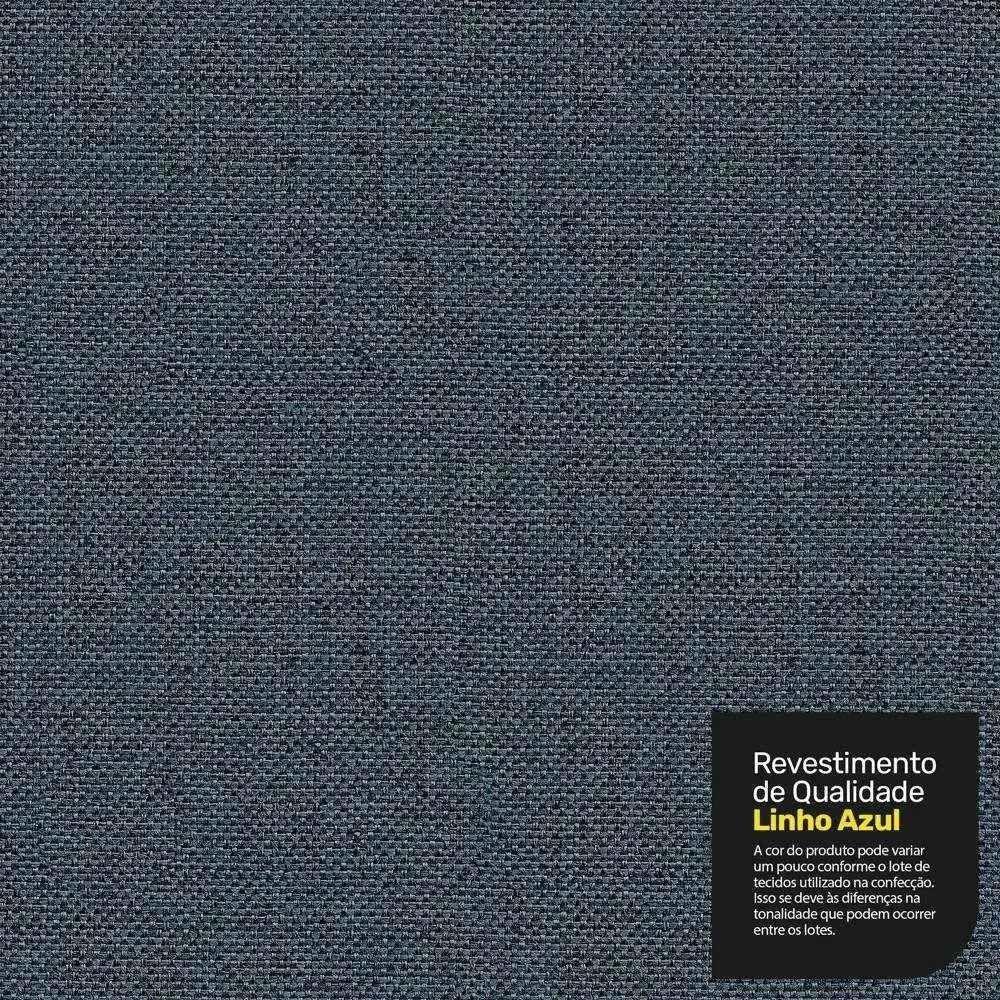 Poltrona De Amamentação E Descanso Zoe Com Base Balanço E Puff Linho Denim - Desk Design - 4