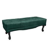 Recamier 140cm Loewe Veludo Pés De Madeira Verde Floresta - 1