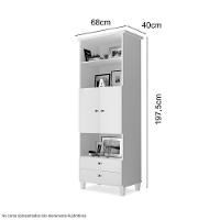 Armário Organizador Com Portas E Gavetas Library Malbec - Luapa - 2