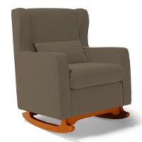 Poltrona De Amamentação E Descanso Zoe Com Base Balanço E Puff Suede Capuccino - Desk Design - 13