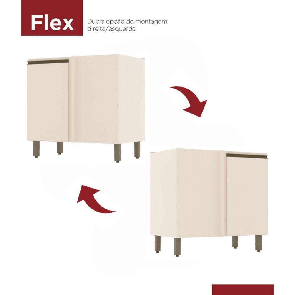 Balcão De Cozinha Canto Reto 1 Porta Connect Henn Off White - 3