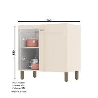 Balcão De Cozinha Canto Reto 1 Porta Connect Henn Off White - 9