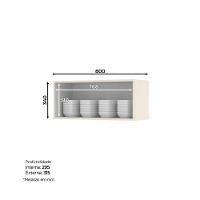 Armário Aéreo De Cozinha 80 Cm 1 Porta Basculante Connect Henn Off White - 3