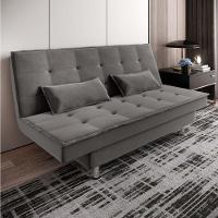 Sofá Cama 3 Lugares 1,84m Andradas Veludo Suede Cinza Mamflex Cinza - 2