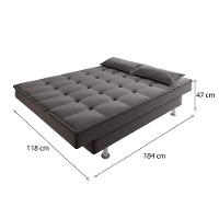 Sofá Cama 3 Lugares 1,84m Andradas Veludo Suede Cinza Mamflex Cinza - 6
