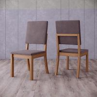 Conjunto 2 Cadeiras Estofadas Milla Henn Nature Com Marrom Amêndoa - 1