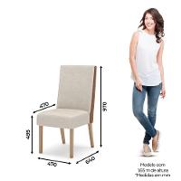 Conjunto 2 Cadeiras Estofadas Com Pés Em Madeira Anne Henn Nature Com Courano E Linho - 2