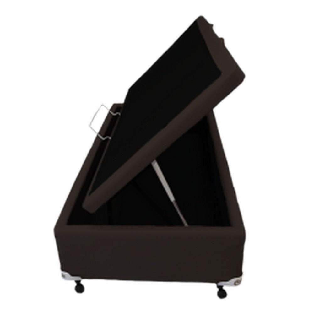 Box Baú Castor Solteiro Marrom 100x200x35cm - 1