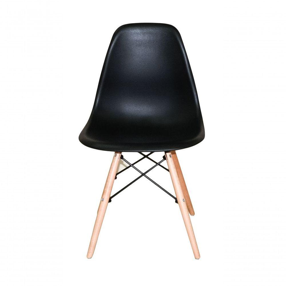 Conjunto 4 Cadeiras Charles Eames Eiffel Concha Fixa - Preto - 4