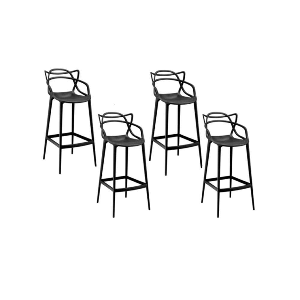 Kit Com 4 Banquetas Umix-401 Preta - 1