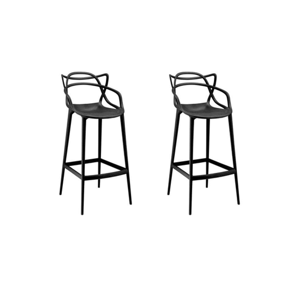 Kit Com 2 Banquetas Umix-401 Preta - 1