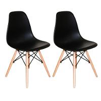 Kit Com 2 Cadeiras Charles Eames Eiffel Preto - 1