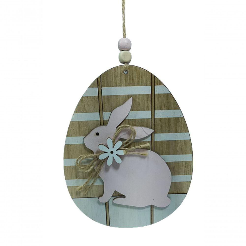 Pendente Ovo Com Coelho Rosa 17cm - 1