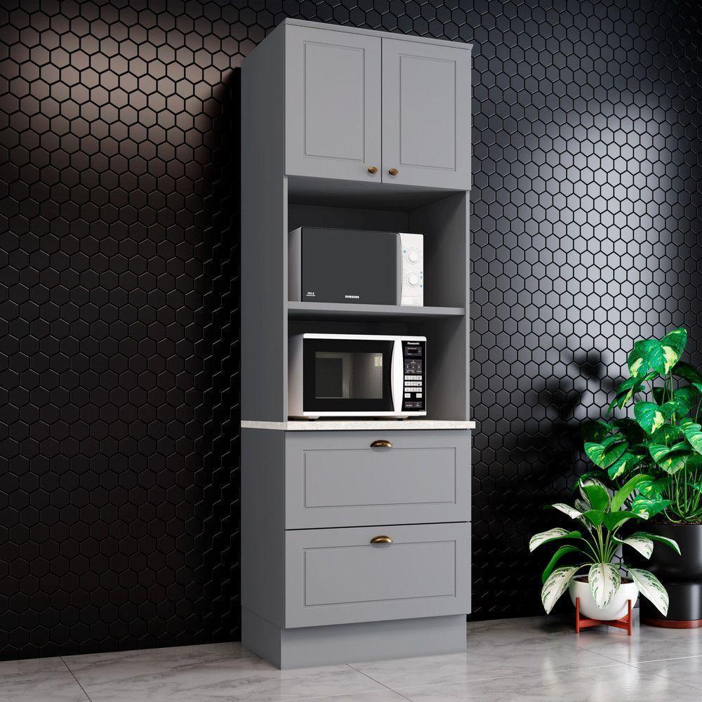 Paneleiro Torre Quente 2 Fornos Americana Henn Cinza Com Calcare Bp - 1