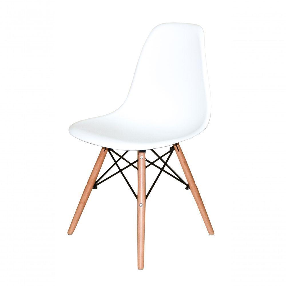 Cadeira Charles Eames Eiffel Wood Design - Branca - 3
