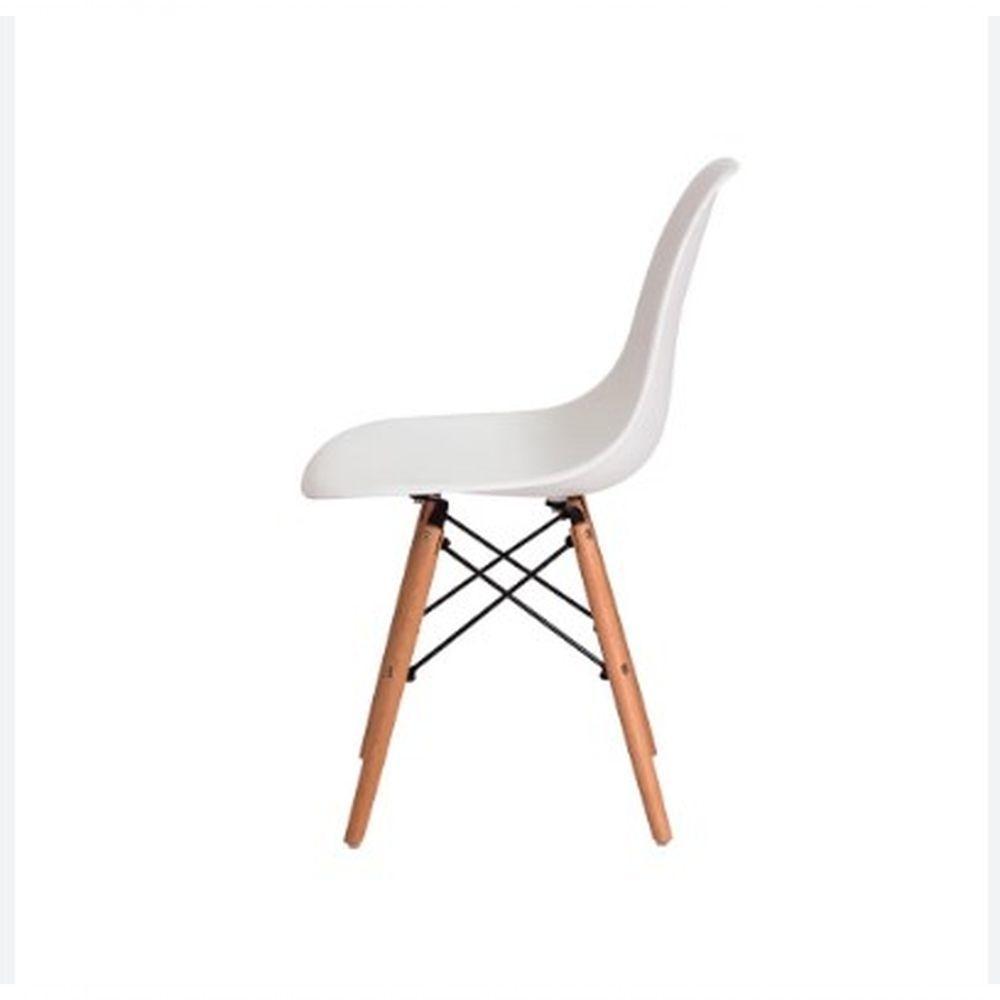 Kit Com 2 Cadeiras Charles Eames Dsw Branca - Base Madeira - 5