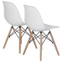 Kit 2 Cadeiras Charles Eames Eiffel Wood Design Branca - 8