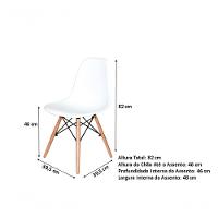 Kit 2 Cadeiras Charles Eames Eiffel Wood Design Branca - 10