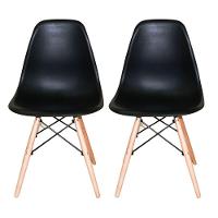 Kit Com 2 Cadeiras Charles Eames Eiffel Preto.