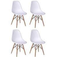 Conjunto Com 4 Cadeiras Charles Eames Eiffel Branco
