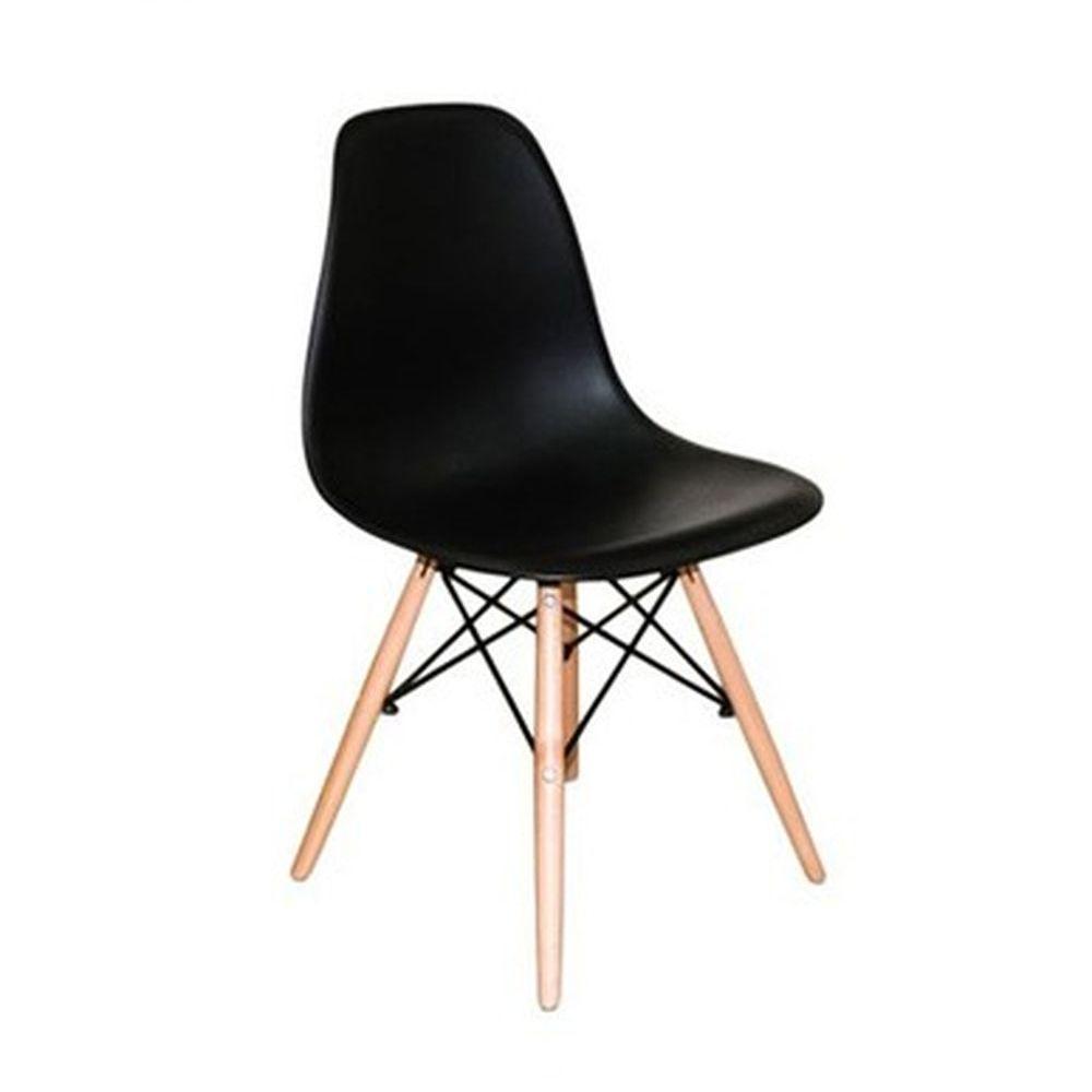 Cadeira Charles Eames Dkr Eiffel Wood Madeira Preta. - 3