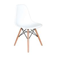 Kit Com 6 Cadeiras Charles Eames Wood Dsw Branca Base Madeira