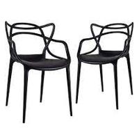 Kit C/ 2 Cadeiras Allegra Masters 100% Polipropileno Preta - 1