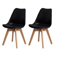 Kit Com 2 Cadeiras Leda Preta - Charles Eames Com Almofada
