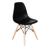 Conjunto 4 Cadeiras Charles Eames Eiffel Wood Base Madeira - Preta - 3