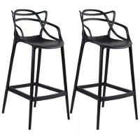 Conjunto C/2 Banqueta Allegra Alta Master Preta Cozinha Americana Balcão Polipropileno - 1