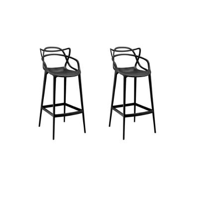 Kit Com 2 Banqueta Allegra Masters 100% Polipropileno Preta