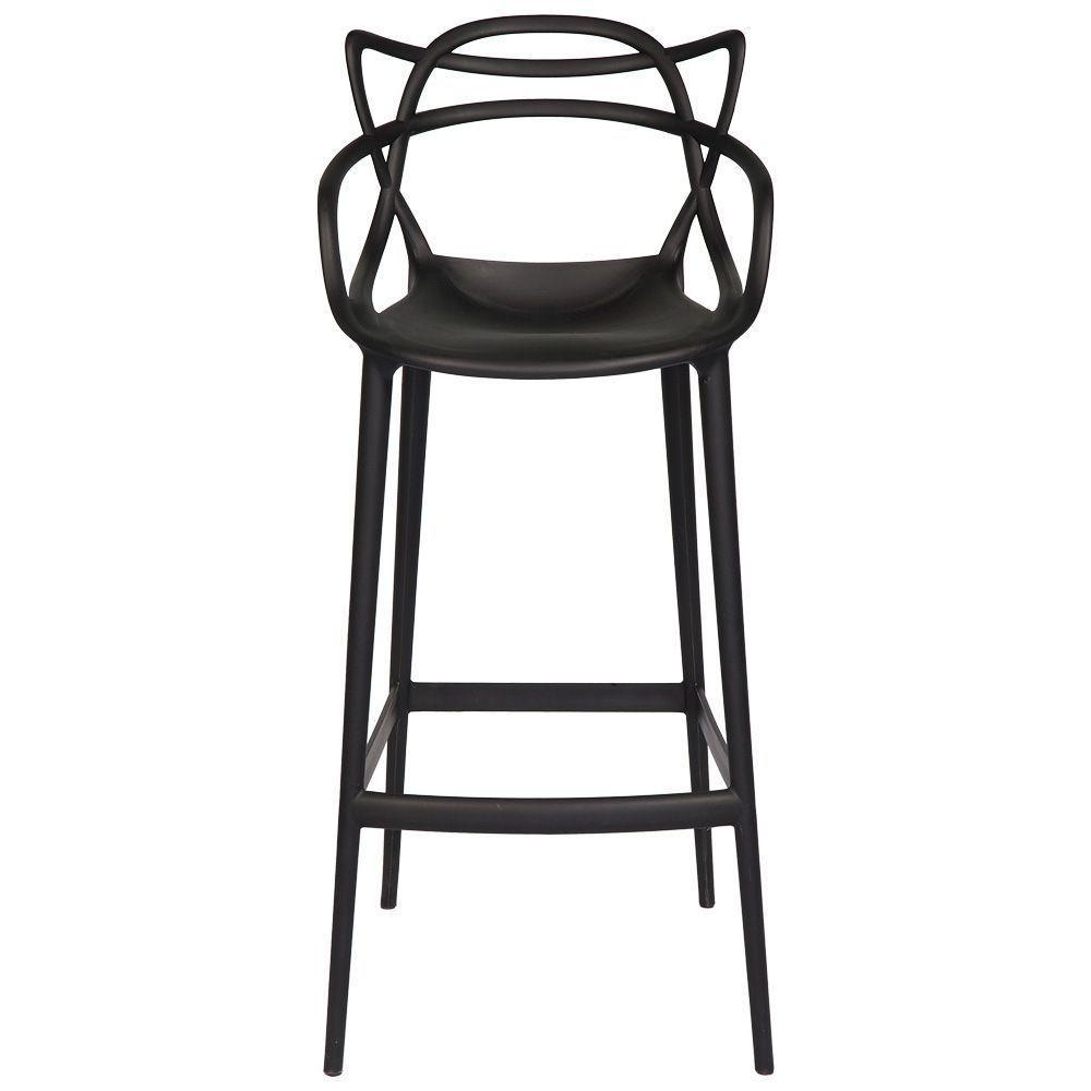 Conjunto C/2 Banqueta Allegra Alta Master Preta Cozinha Americana Balcão Polipropileno - 2