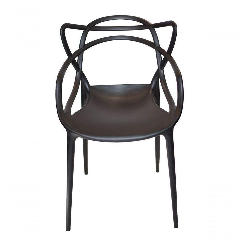 Conjunto Com 2 Cadeiras Monobloco Allegra Preta - 2