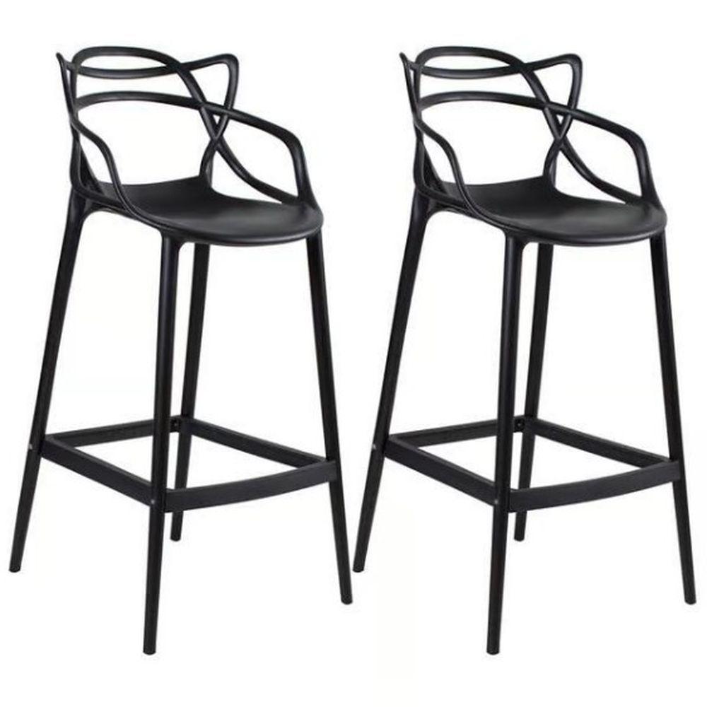 Kit Com 2banqueta Baixa Masters Allegra - 66 Cm - Preto - 1