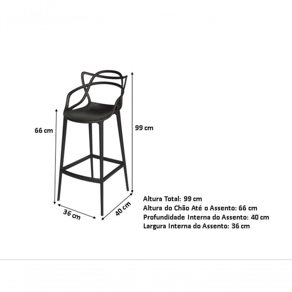 Kit Com 2banqueta Baixa Masters Allegra - 66 Cm - Preto - 4