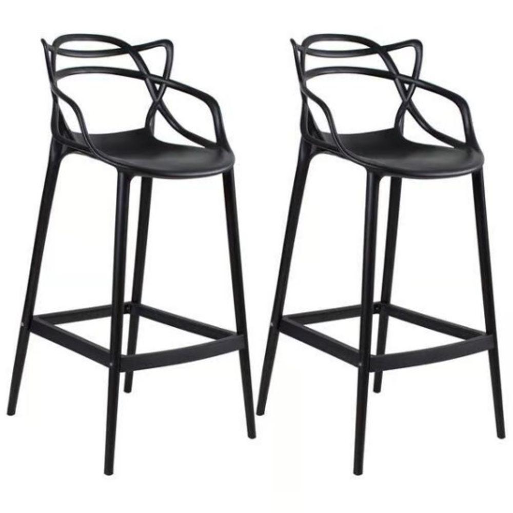 Kit C|2banqueta Baixa Masters Allegra - 66 Cm - Preto - 1