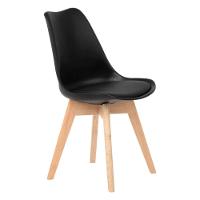 Kit 4 Cadeiras Charles Eames Leda Design Wood Estofada Base Madeira Preta - 2