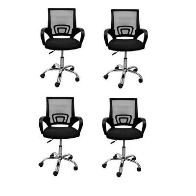 Kit 4 Cadeiras Office Santiago Rivatti Móveis Preto