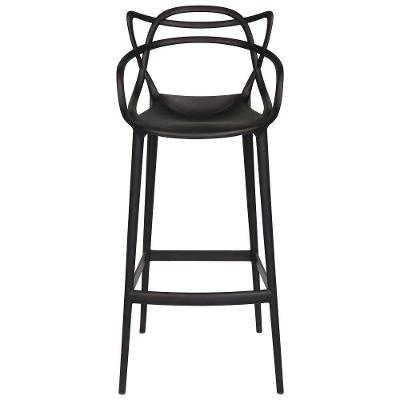Conjunto C/3 Banqueta Allegra Alta Master Preta Cozinha Americana Balcão Polipropileno