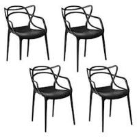Kit C/ 4 Cadeiras Allegra Masters 100% Polipropileno Preta - 1