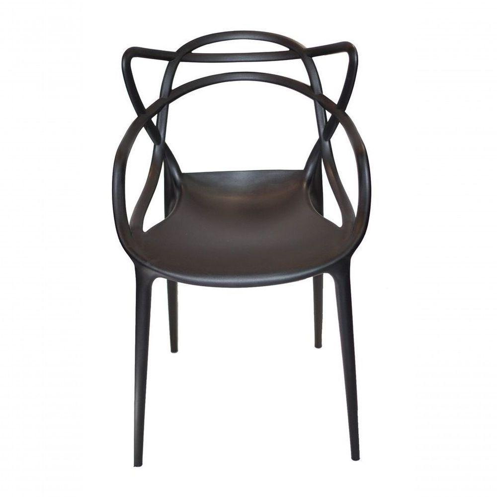 Conjunto Com 6 Cadeiras Allegra Preta Polipropileno Monobloco. - 4