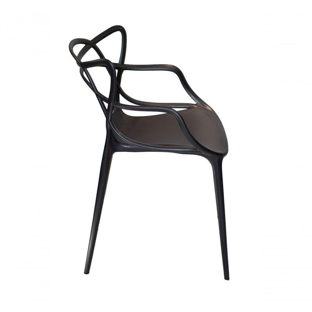 Kit C/6 Cadeira Allegra Masters Polipropileno Sala,cozinha, Jantar, Empilhavel Preta - 3