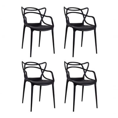 Conjunto Com 4 Cadeira Allegra Solna Masters Sala Jantar Pretas