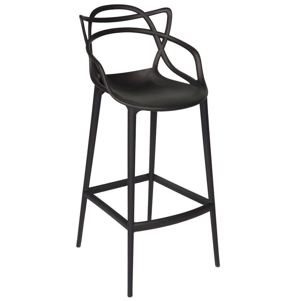 Kit Com 4 Banqueta Média Masters Allegra - 66 Cm - Preto - 5